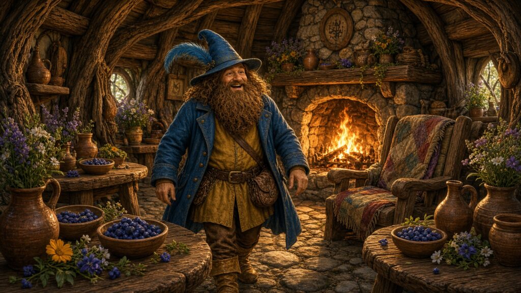 Tom Bombadil, House, Fireplace, Flowers